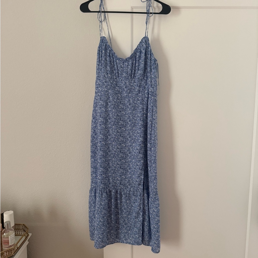 Abercrombie & Fitch Blue Patterned Midi Dress